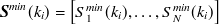 ${\mbox{\boldmath {$S$}}}^{min}(k_ i)= \left[S^{min}_1(k_ i),\dots , S^{min}_ N(k_ i) \right]$