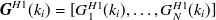 ${\mbox{\boldmath {$G$}}}^{H1}(k_ i) = [G^{H1}_1(k_ i),\dots , G^{H1}_ N(k_ i)]$