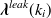 ${\mbox{\boldmath {$\lambda $}}}^{leak}(k_ i)$