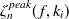 $\displaystyle  \zeta ^{peak}_ n(f,k_ i)  $